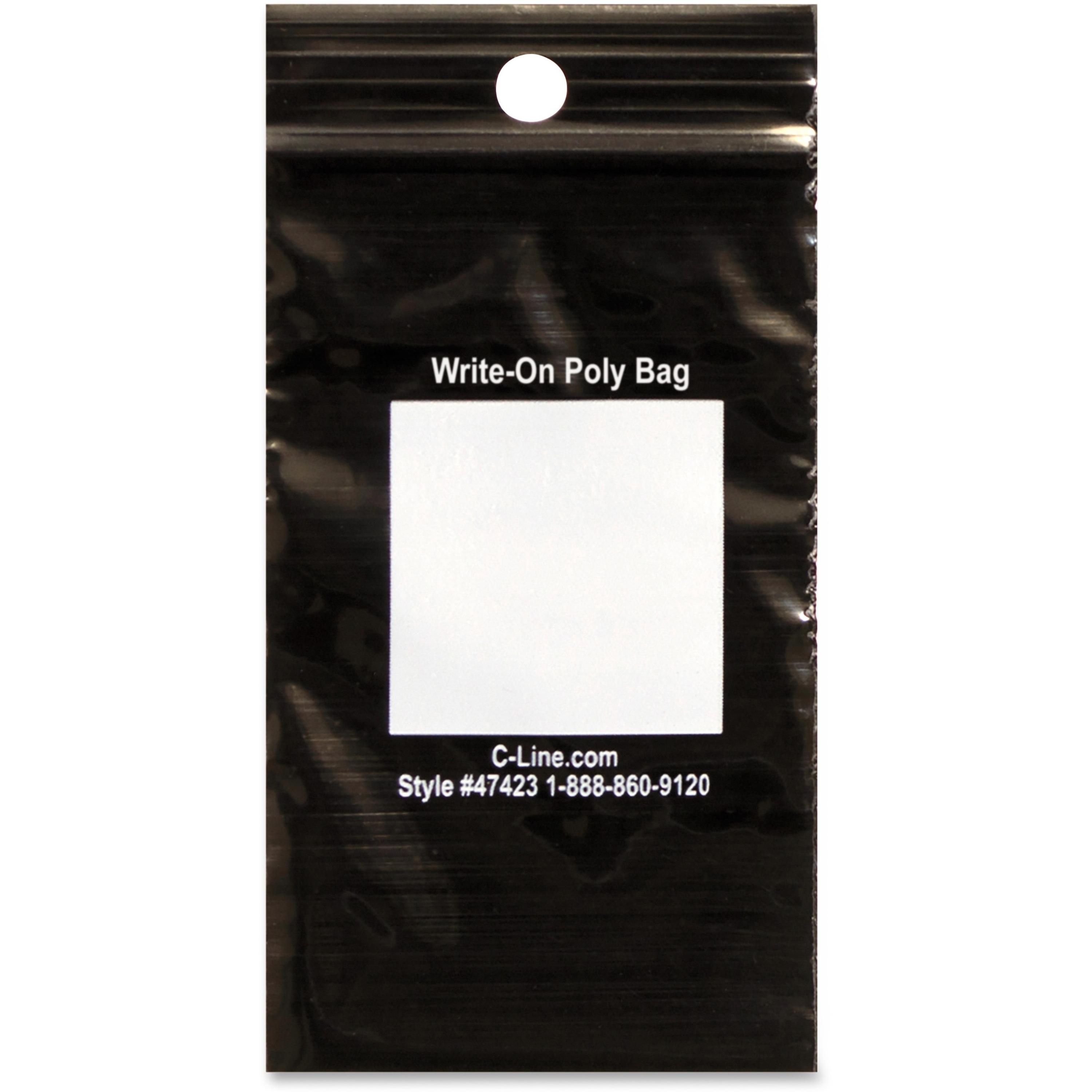 Write-On Small Parts Bags, 2"x3", 1000/BX, Black