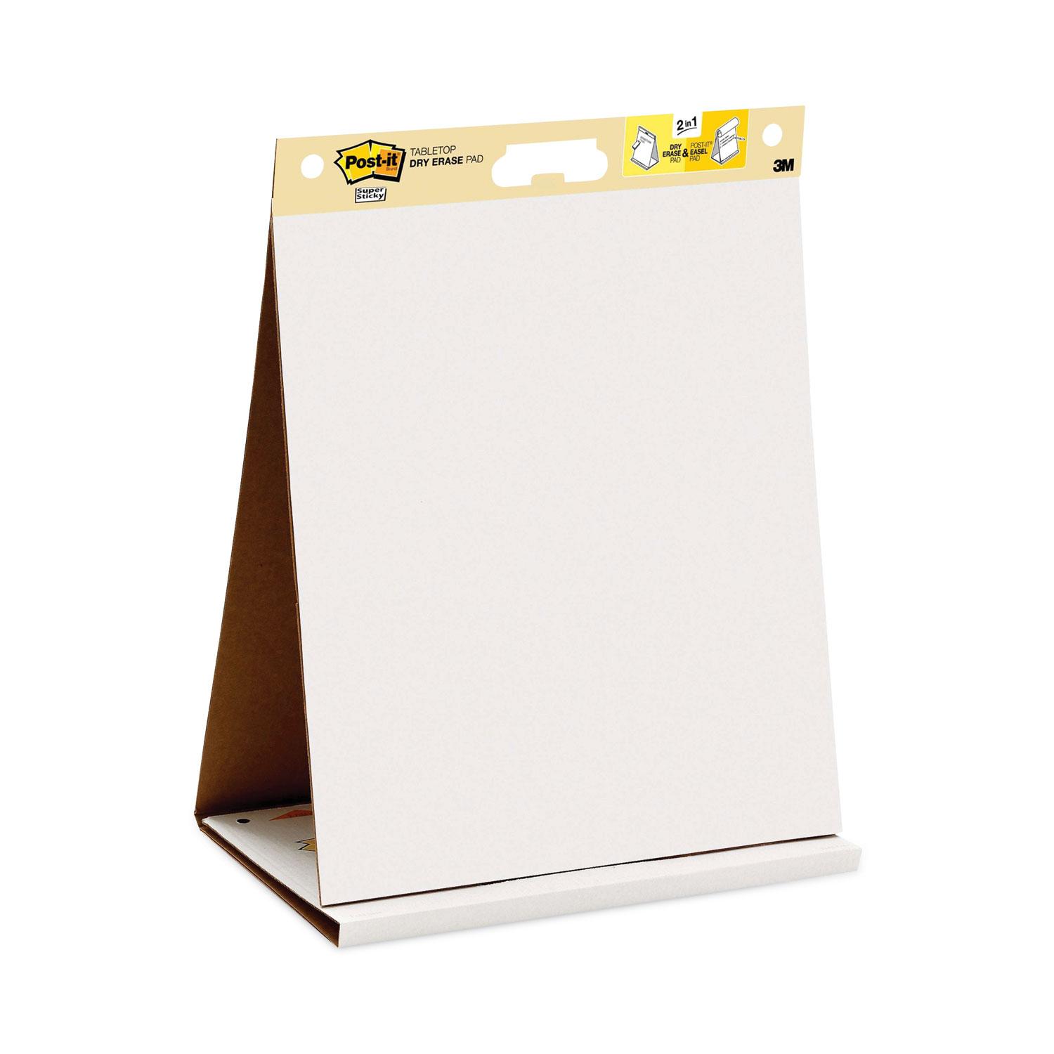 Post-it® Easel Pads Super Sticky Dry Erase Tabletop Easel Unruled Pad, 20 x 23, White, 20 Sheets