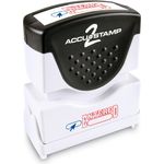 ACCUSTAMP2® Pre-Inked Shutter Stamp, Red/Blue, ENTERED, 1 5/8 x 1/2