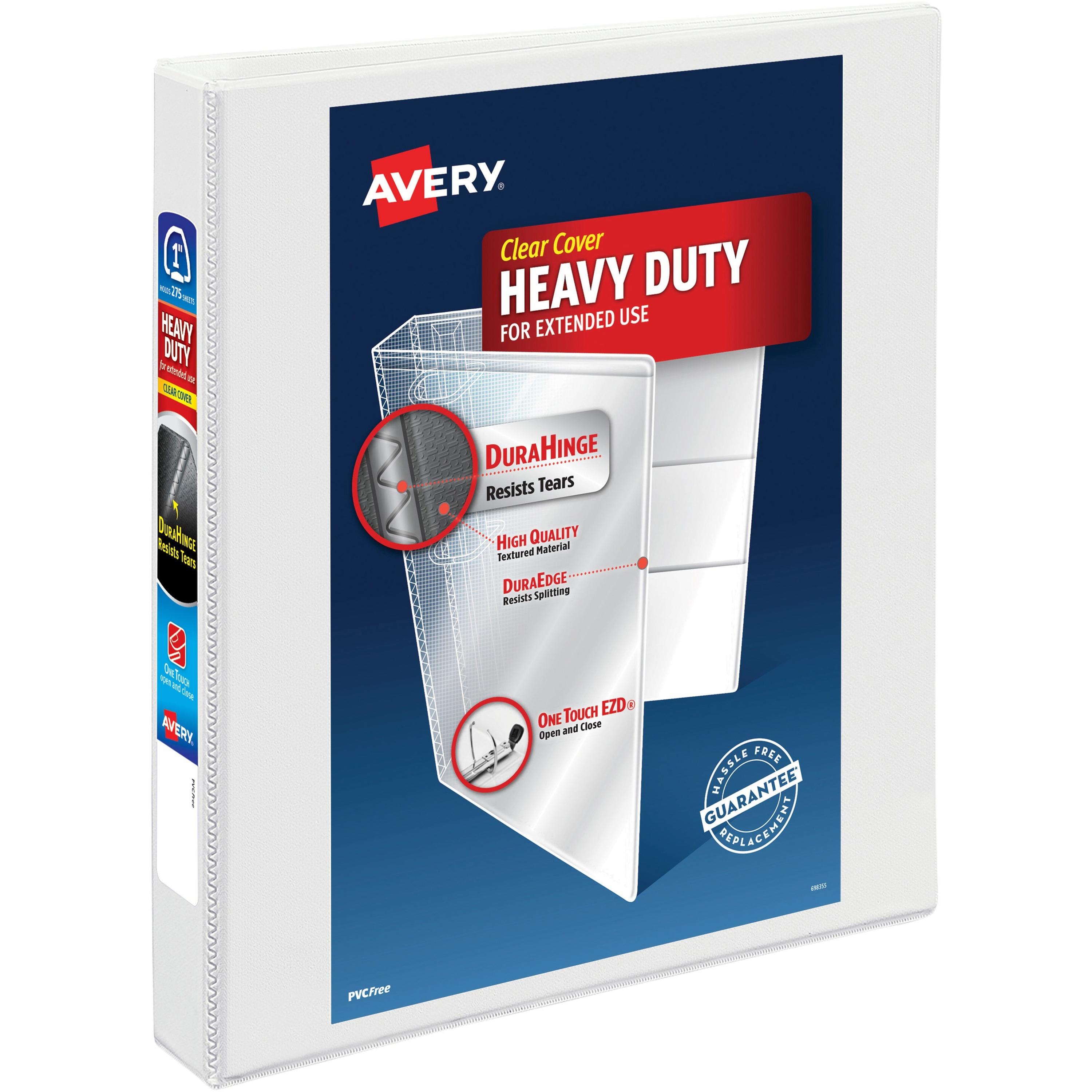 EZD View Binder, Heavyduty, 1" Cap, White