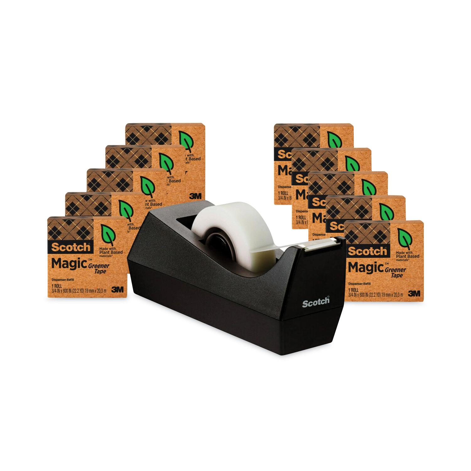 Scotch® Magic Greener Tape, 3/4" x 900", 1" Core, Clear, 10/Pack