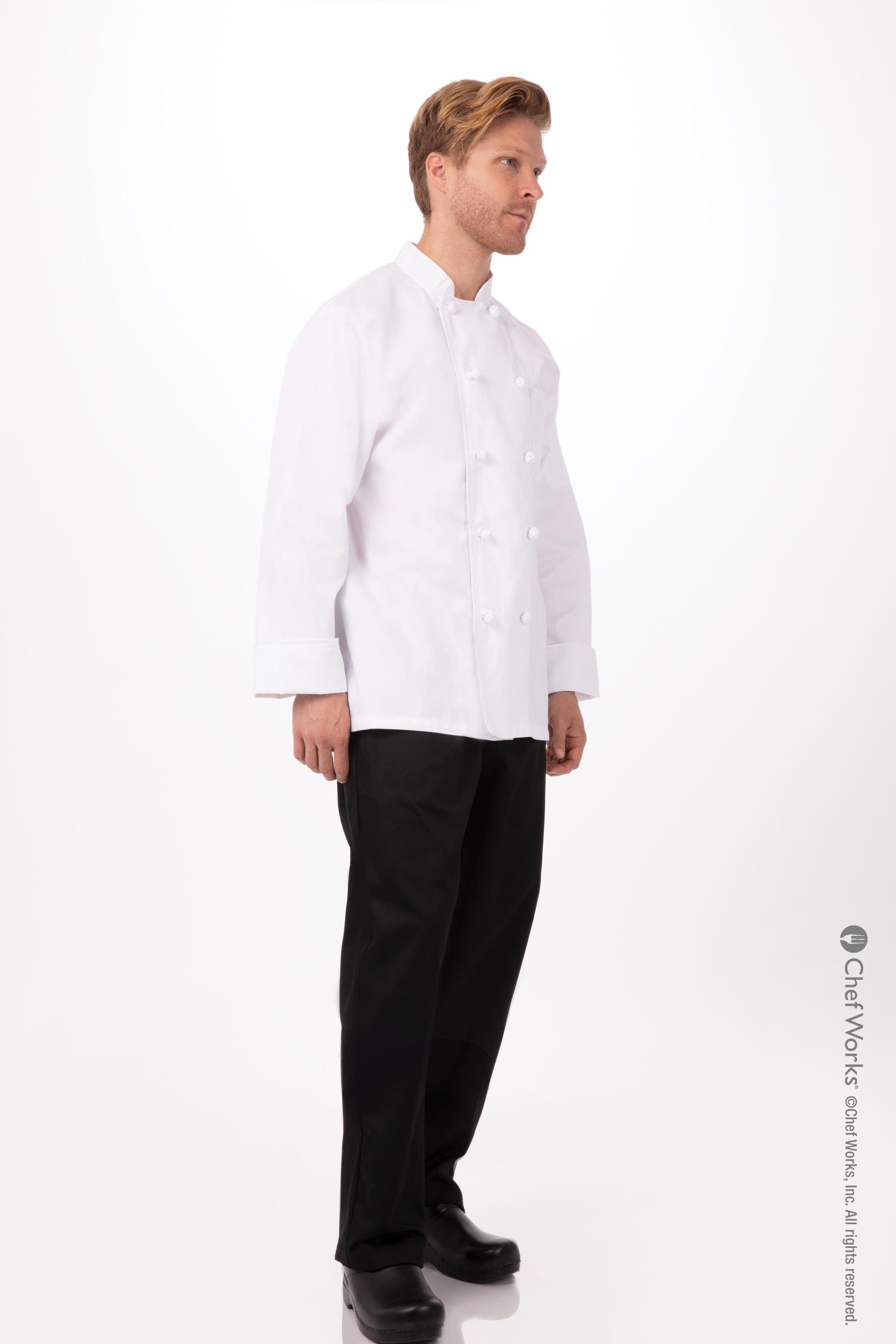 Bordeaux Basic Chef Coat, White - Size: Large