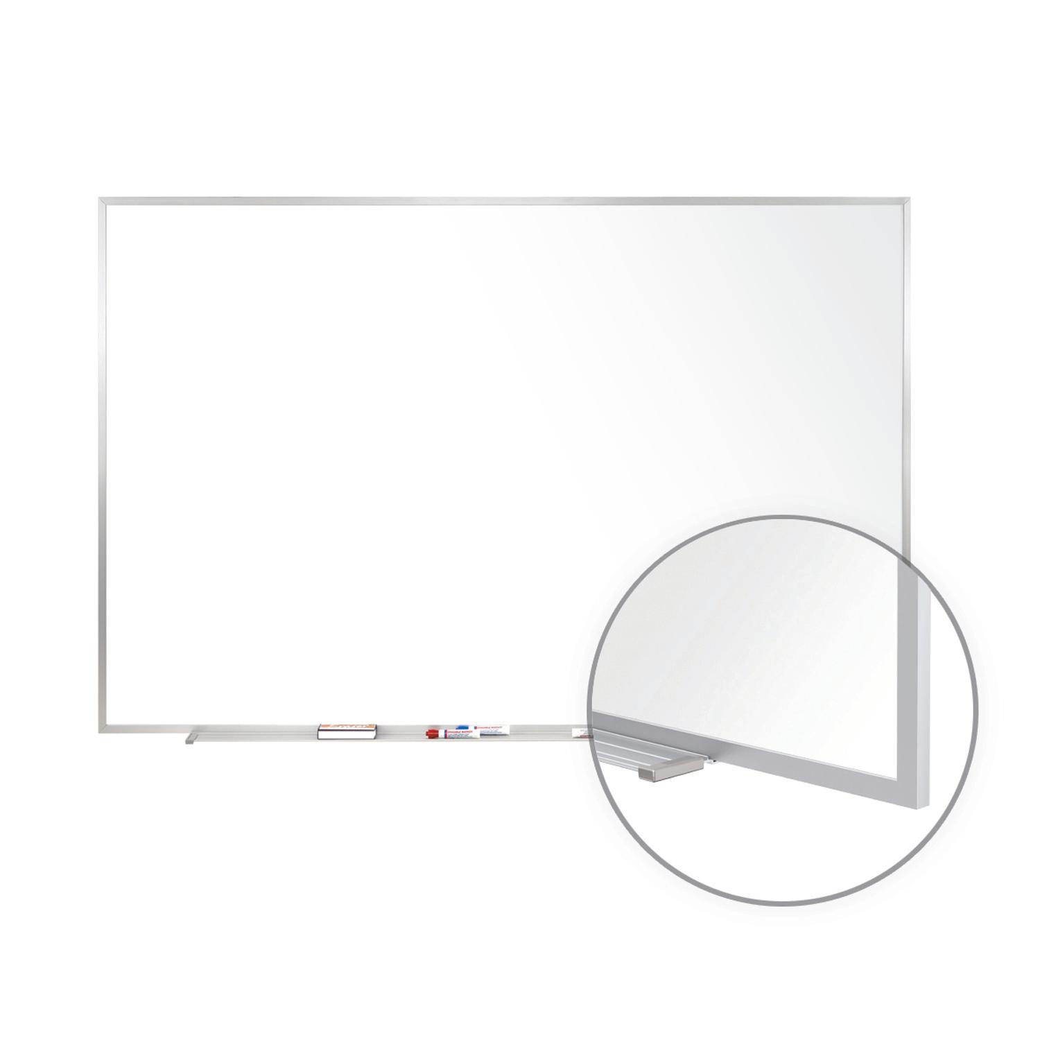 4' x 6' Aluminum Frame Non-Magnetic Whiteboard, 1 Marker, 1 Eraser