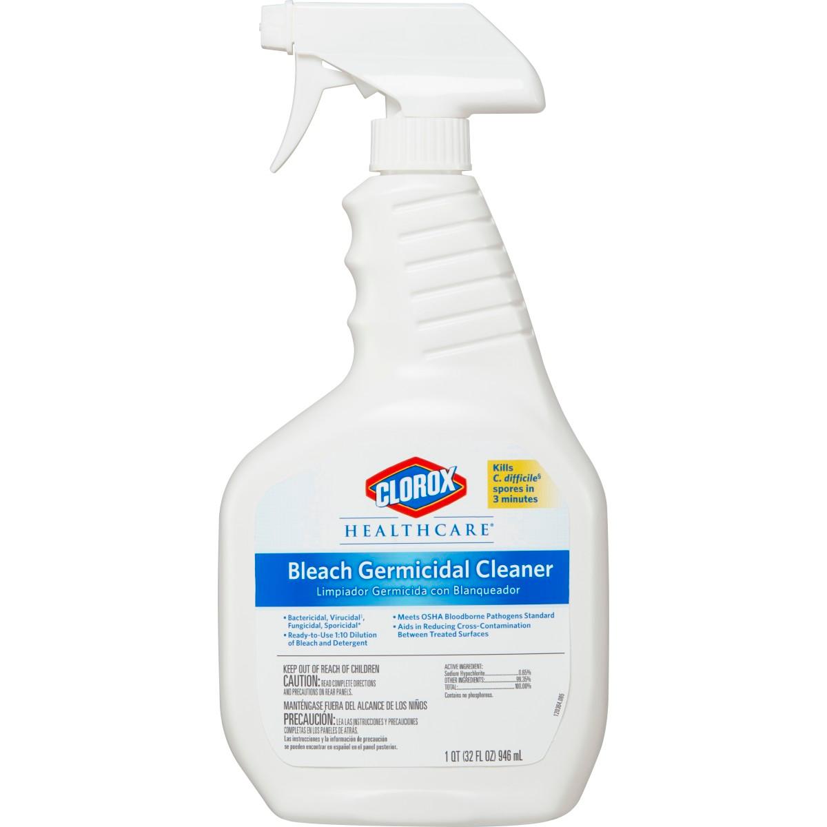 Clorox Healthcare Bleach Germicidal Cleaner Spray, 32 Ounces, Pack of 6