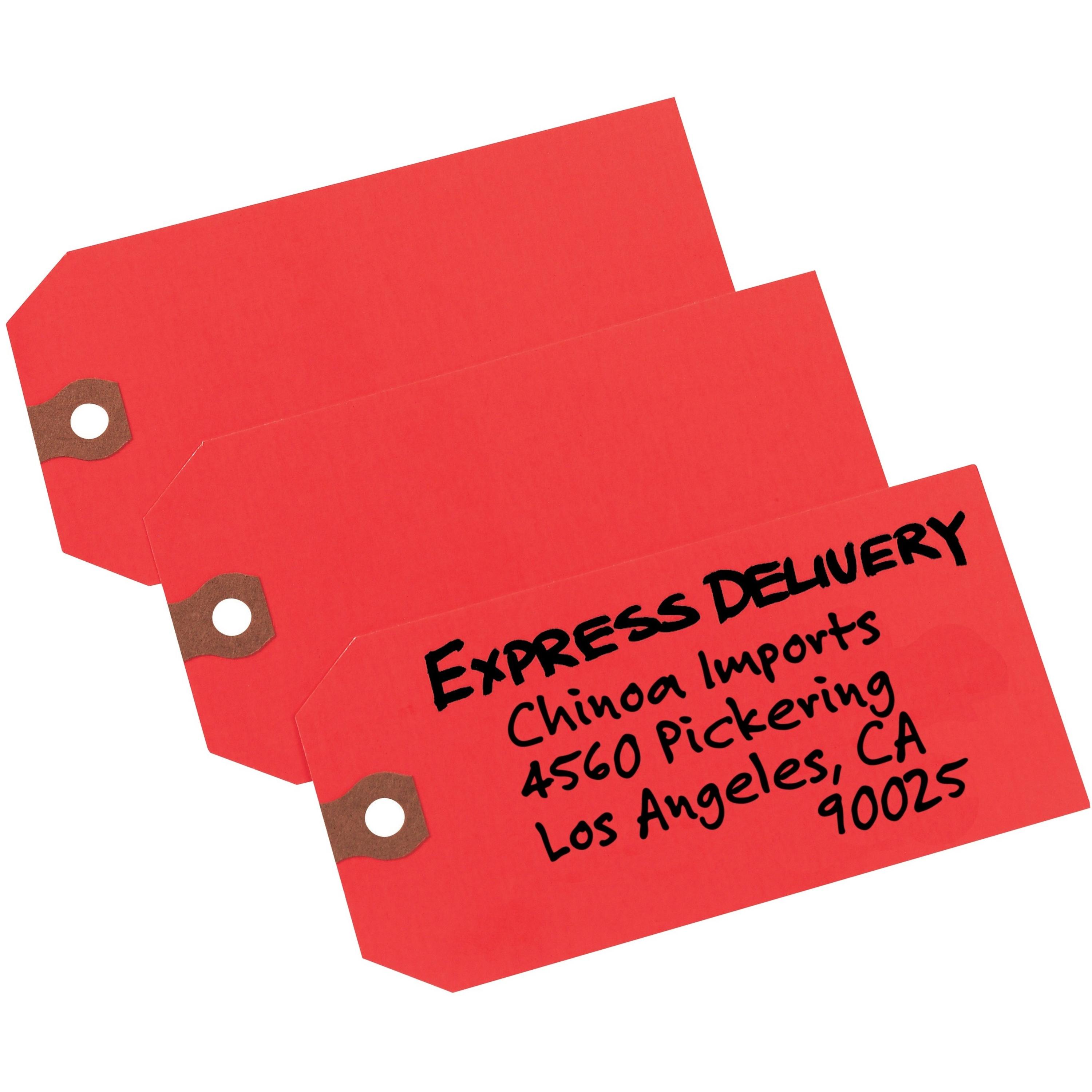 Shipping Tags, No 5, Plain, 4-3/4"x2-3/8", 1000/BX, Red