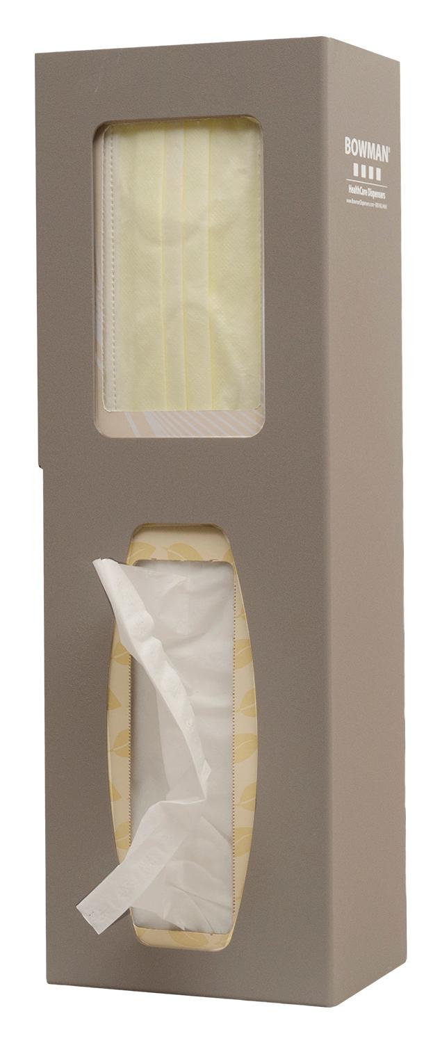 Semi-Recessed Face Mask & Tissue Dispenser Holds two boxes of face ...