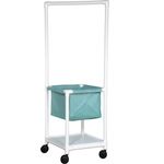 IPU Sure-Chek Antimicrobial Laundry Hamper with Hanging Rod and Shelf - Fabric Color: Sea Foam