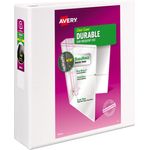 Avery® Durable View Binder w/Slant Rings, 11 x 8 1/2, 3" Cap, White