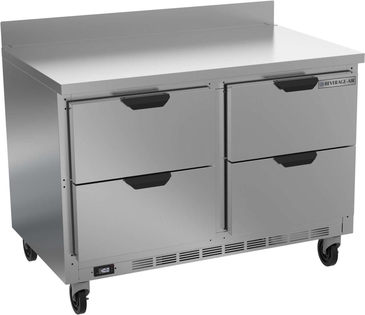 Beverage Air WTFD48AHC-4 Work Top Freezer, 48" Removable Backsplah, 4 Drawers