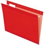 Pendaflex® Reinforced Hanging Folders, 1/5 Tab, Letter, Red, 25/Box