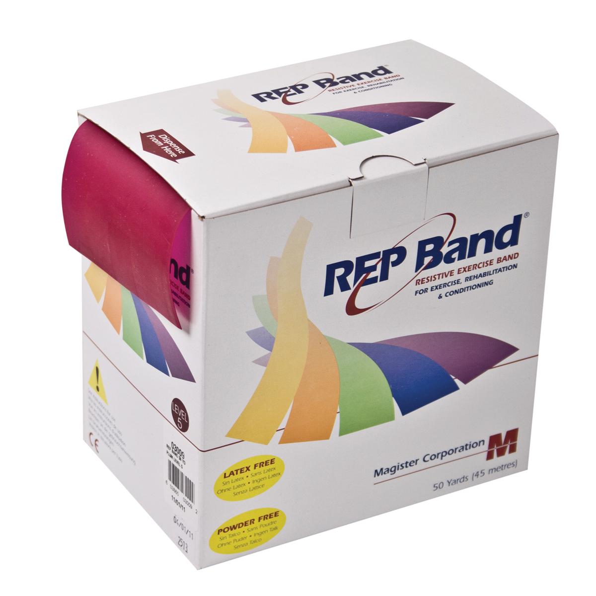 REP Band® exercise band - latex free - 50 yard - plum, level 5