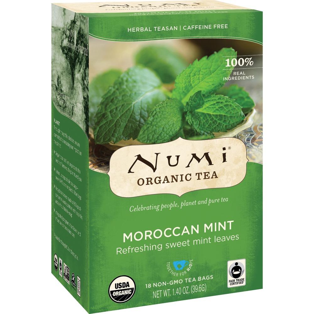 Numi Organic Morroccan Mint Herbal Tea Bag (Pack of 18)