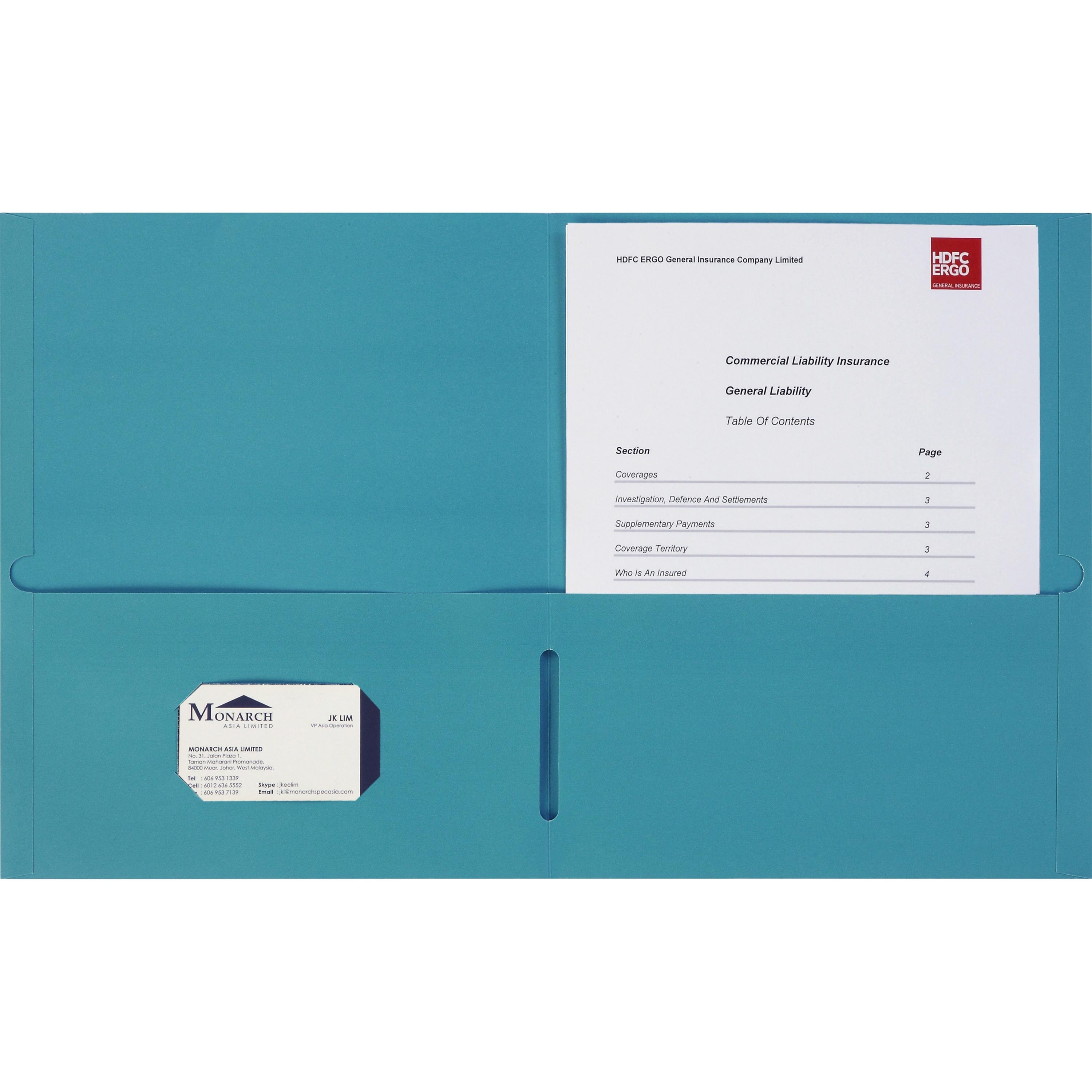 Double Pocket Portfolio, 8-1/2"x11-1/2", 125Shts, 25/BX, TL