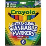 Crayola® Washable Markers, Broad Point, Classic Colors, 8/Pack