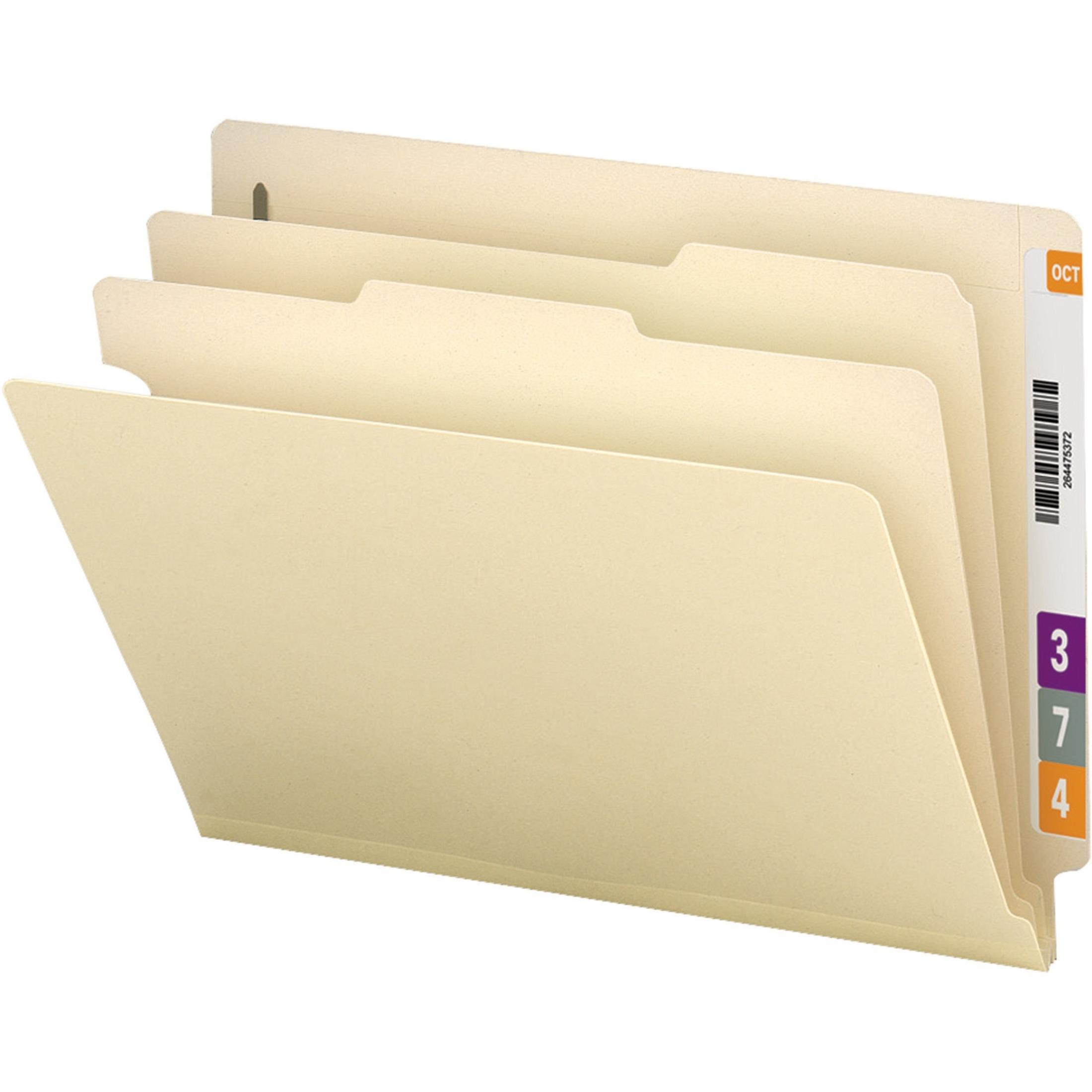Classification Folders,w/Fasteners,2 Divider,Ltr,10/BX,MLA
