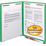 Smead Two-Inch Capacity Fastener Folders, Straight Tab, Letter, Green, 50/Box