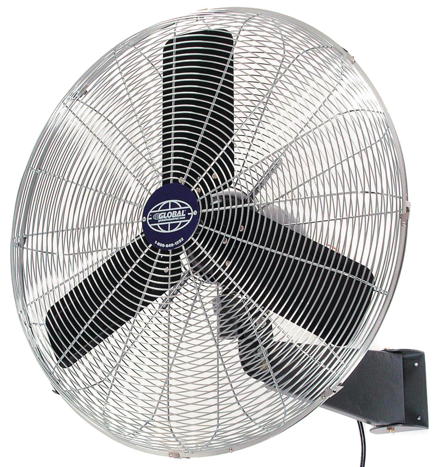 Global 24" Wall Mount Fan, ¼ hp, 7,525 CFM, Black