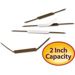Smead Standard Adhesive File Fasteners, 2" Capacity, Brown, 100/Box