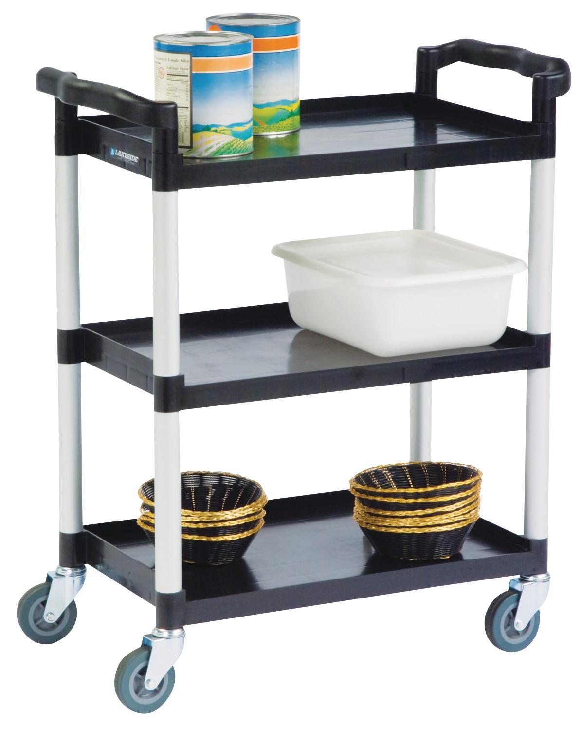 300 lb. Utility Cart, Standard Duty, 4" Swivel Casters, Black