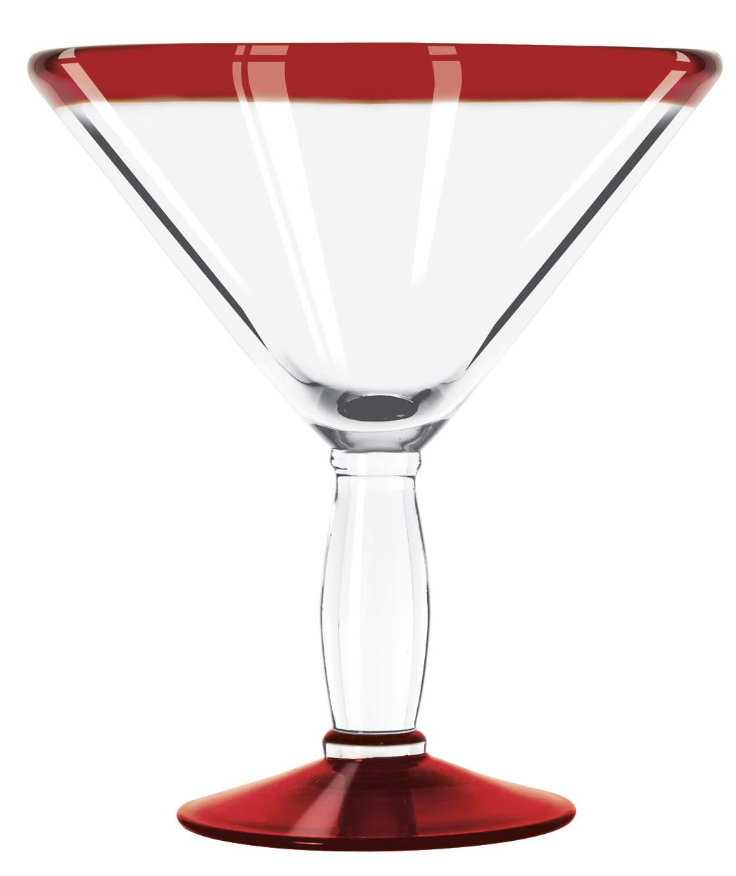 24 oz. Red Aruba Cocktail Glass, case of 12