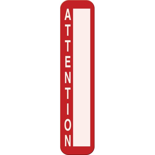 Magnetic Attention Sign Blank Area Red With White Letters 2 X 9