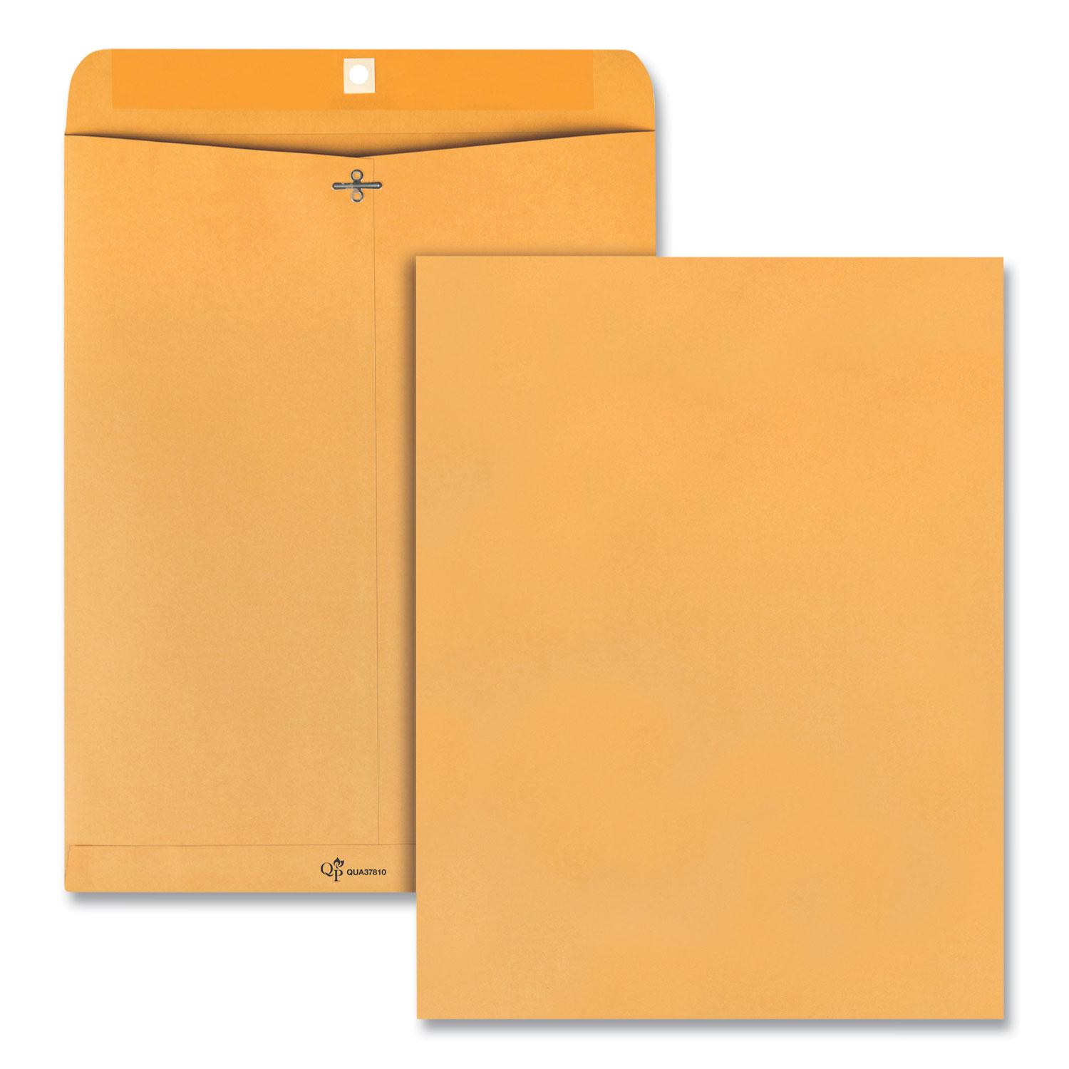 Quality Park™ Clasp Envelope, 12 x 15 1/2, 32lb, Brown Kraft, 100/Box