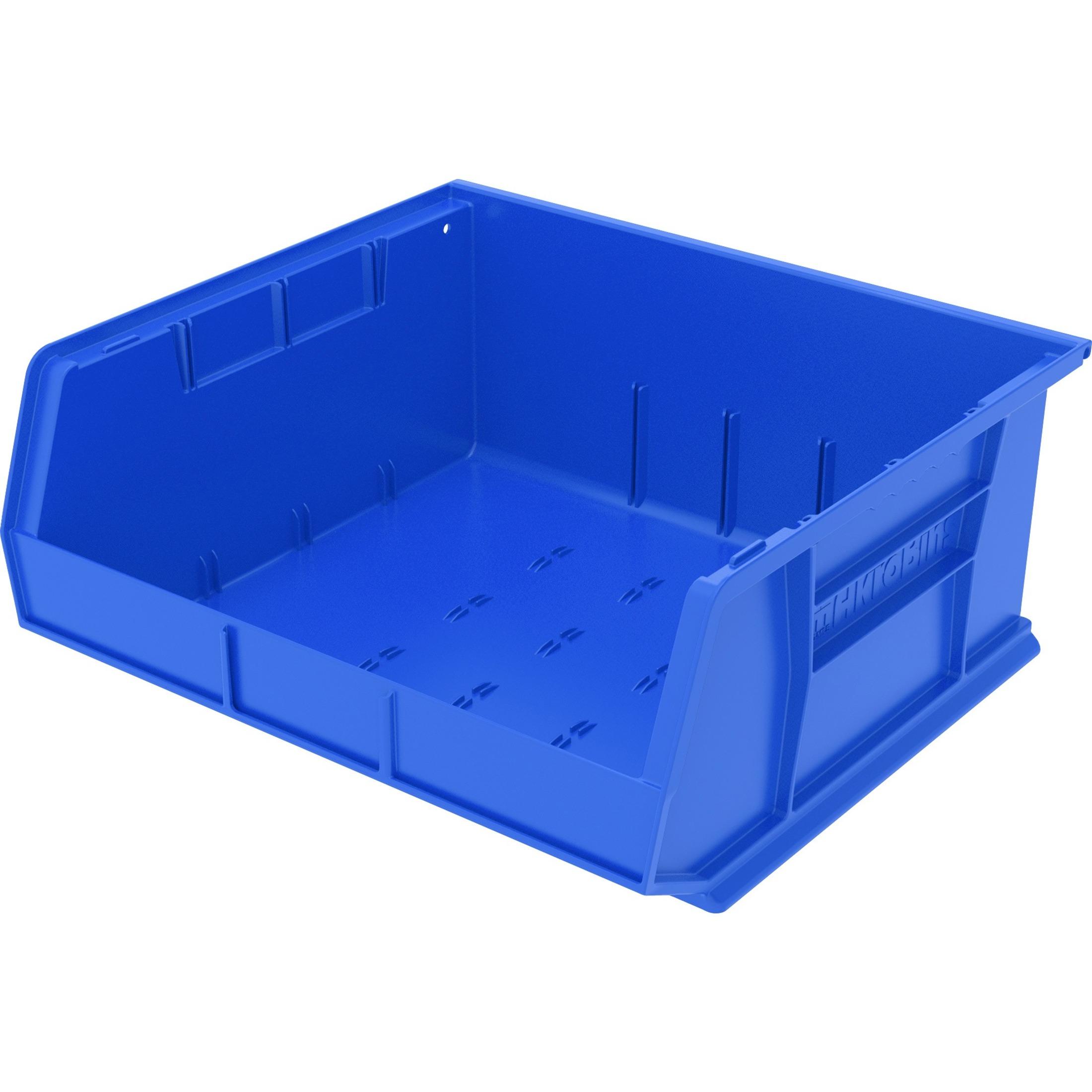 Akro-Mils Bin, Unbreakable/Waterproof, 16"x14-1/2"x7", Blue