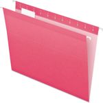 Pendaflex® Reinforced Hanging Folders, 1/5 Tab, Letter, Pink, 25/Box