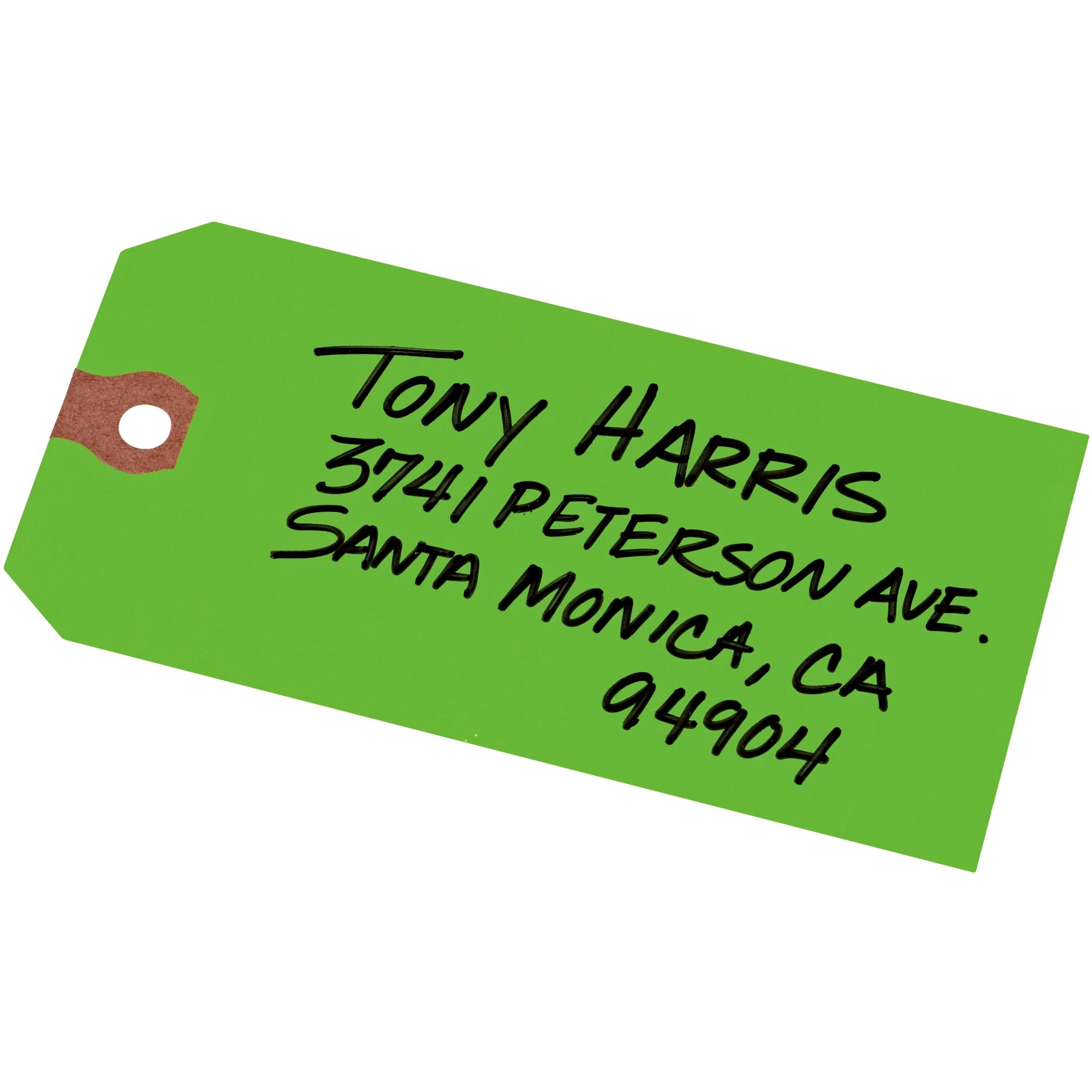 Shipping Tags, No 5, Plain, 4-3/4"x2-3/8", 1000/BX, Green