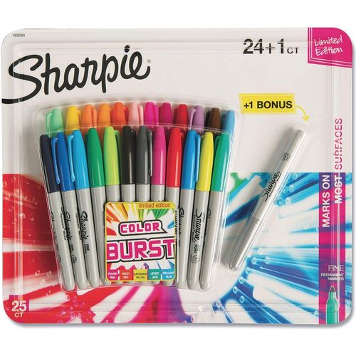 Sharpie Fine Point Permanent Marker, 25-count(24 Black + 1 Bonus