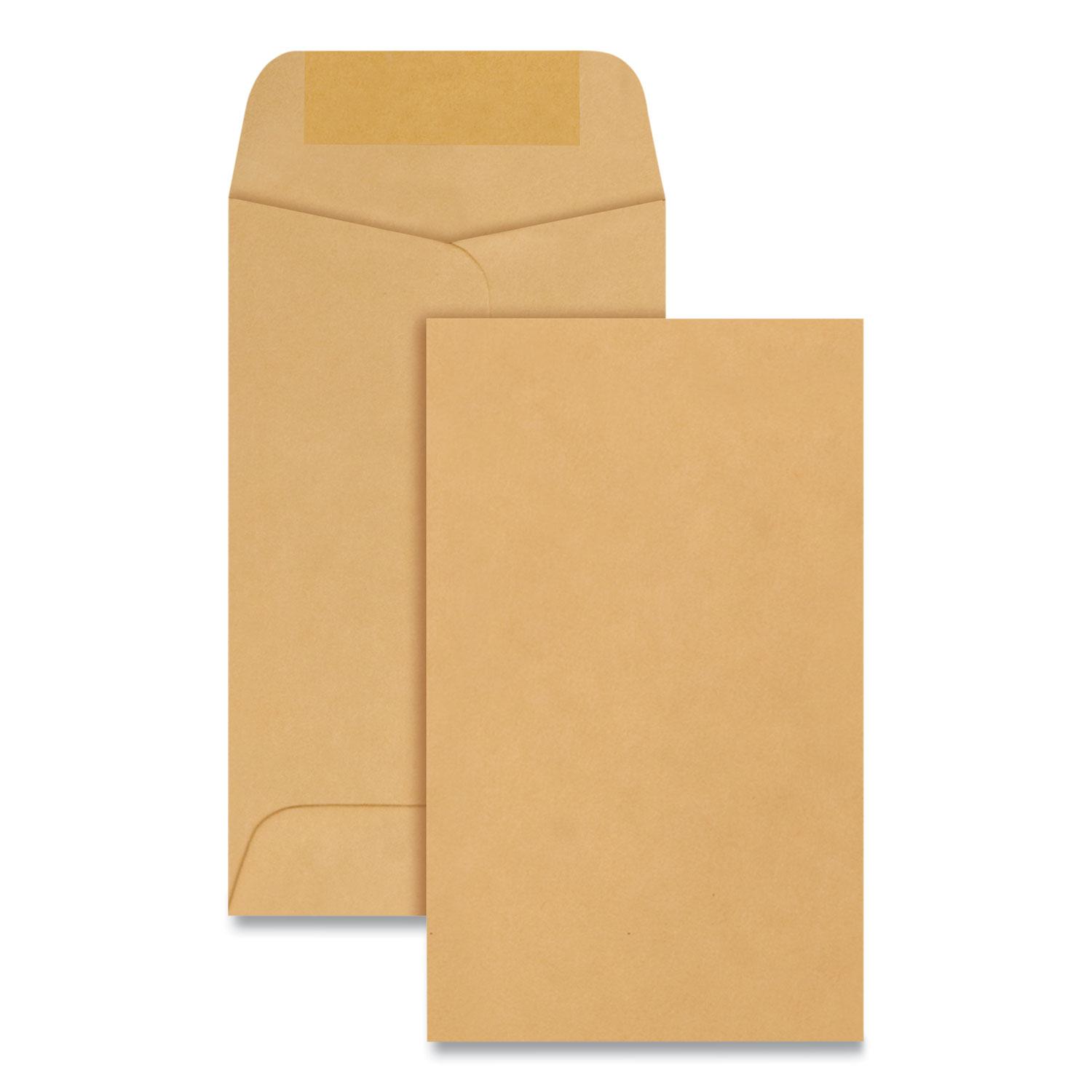 Quality Park™ Kraft Coin & Small Parts Envelope, #3, 2 1/2 x 4 1/4, Brown Kraft, 500/Box