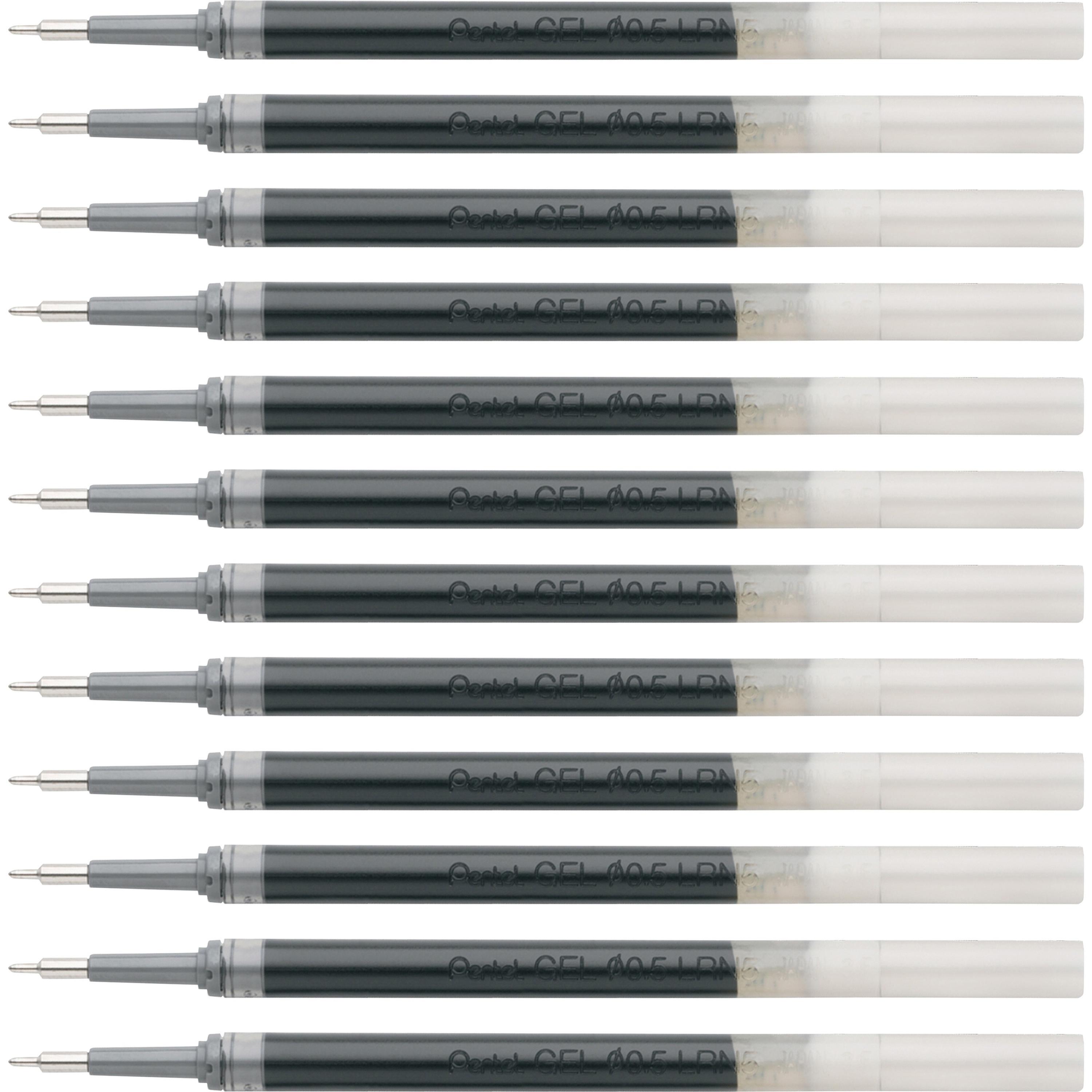 Gel Pen Refills, f/EnerGel, 0.5mm, Needle Tip, 12/BX, BK Ink