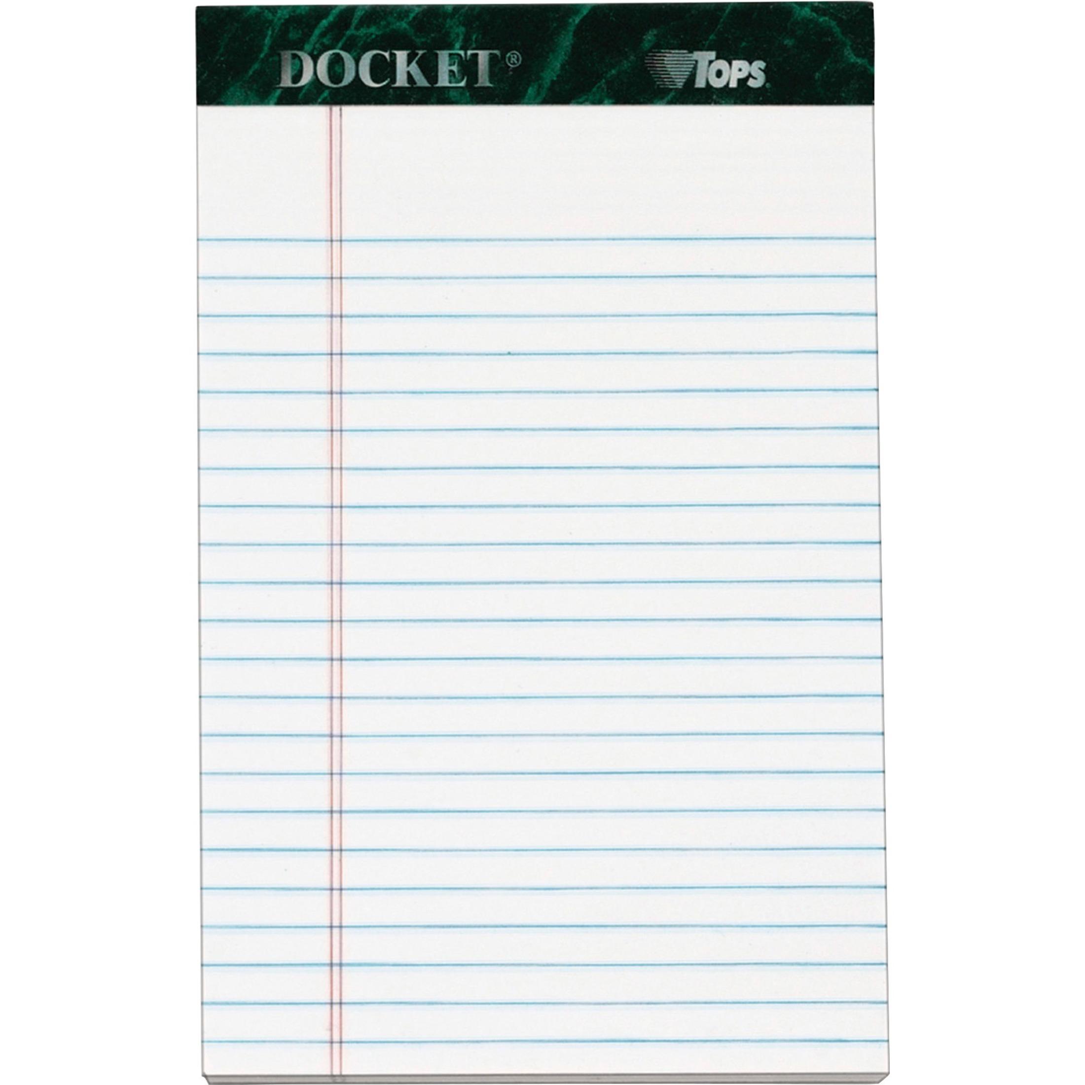 Notepads, Jr Legal Ruled, 50 Sheets, 5"x8", 12/PK, White