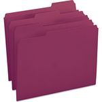 Smead File Folders, 1/3 Cut Top Tab, Letter, Maroon, 100/Box