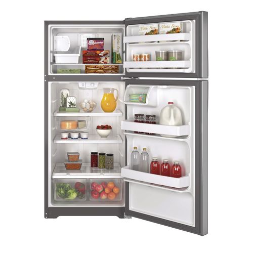 Ge 16 6 Cu Ft Top Freezer Refrigerator With Ice Maker Energy Star Ada Stainless C2454 Direct Supply