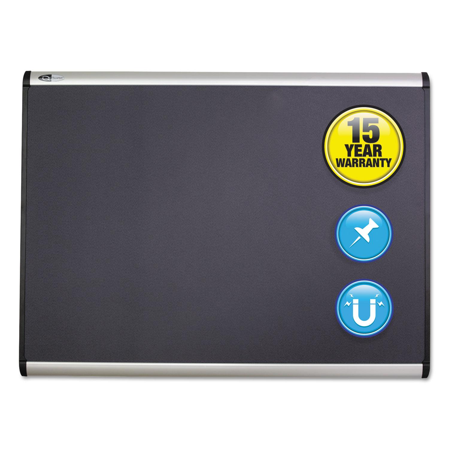 Quartet® Prestige Plus Magnetic Fabric Bulletin Board, 36 x 24, Aluminum Frame