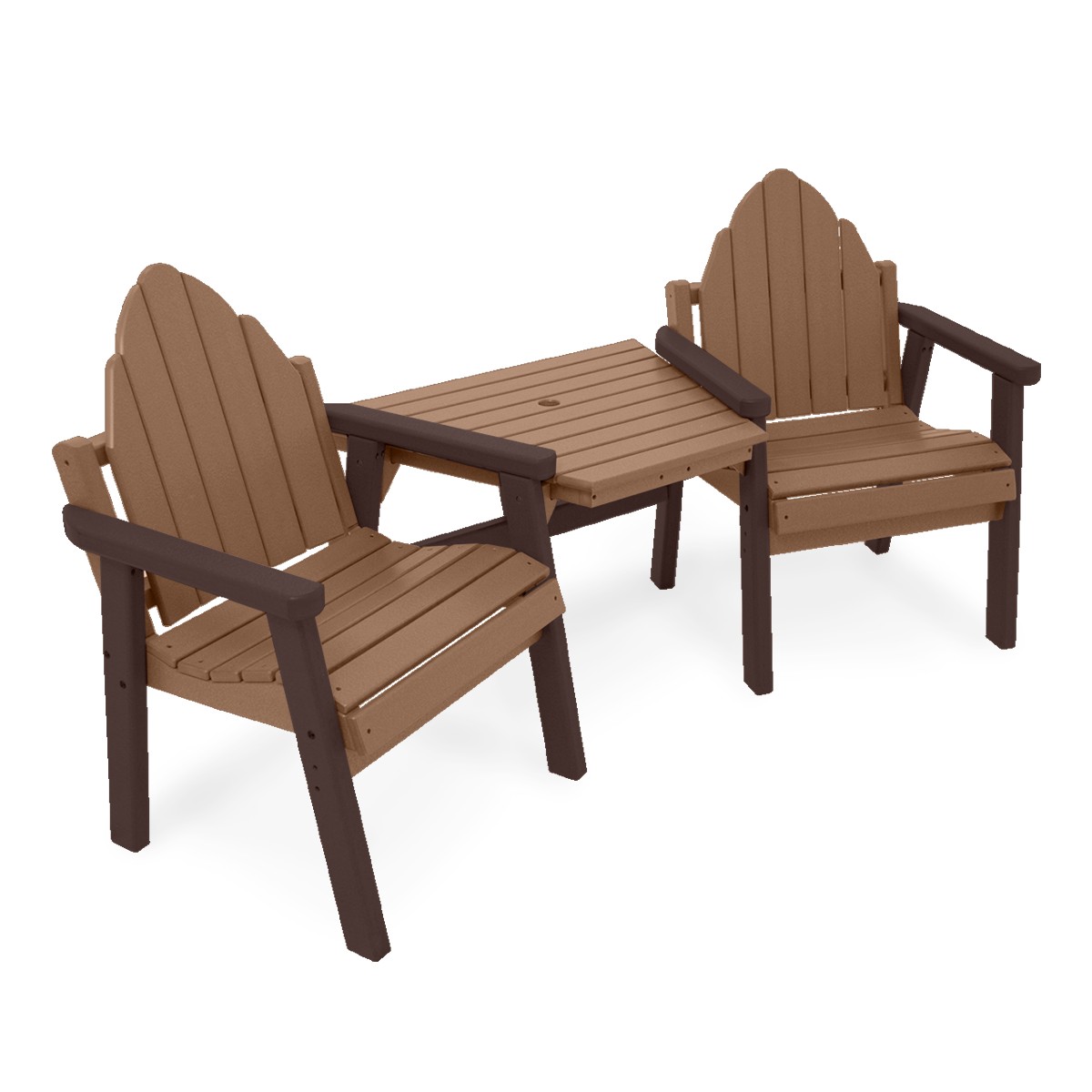 Ad-Back Dining-Height 22-1/4" Stationary Chair Tete-a-Tete - Frame Finish: Brown/Coffee