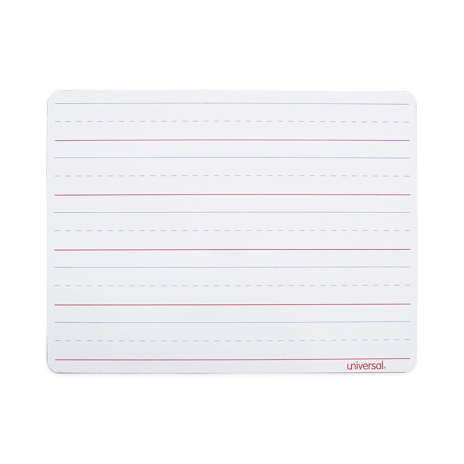 Universal® Lap/Learning Dry-Erase Board, Lined, 11 3/4" x 8 3/4", White, 6/Pack