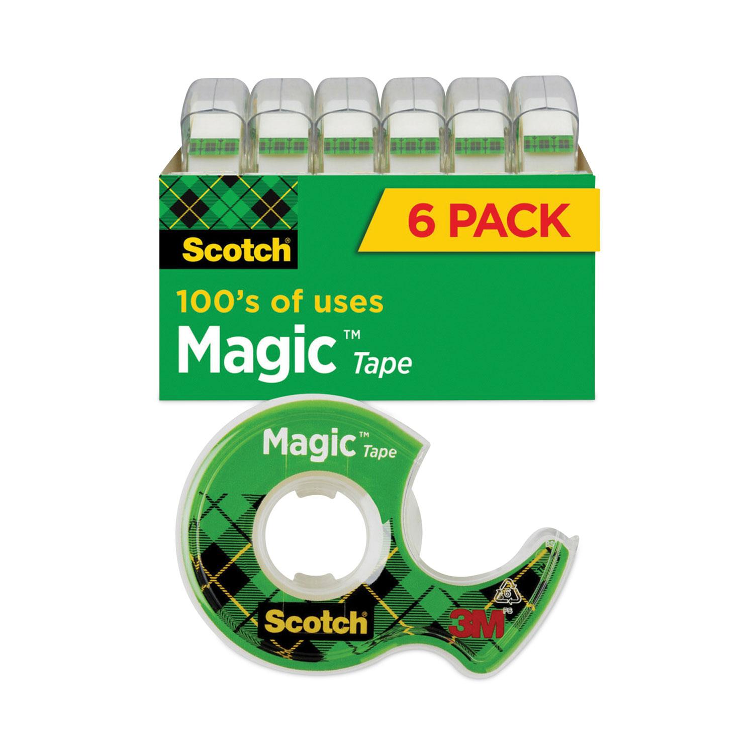 Scotch® Magic Tape & Refillable Dispenser, 3/4" x 650", 1" Core, Clear, 6/Pack