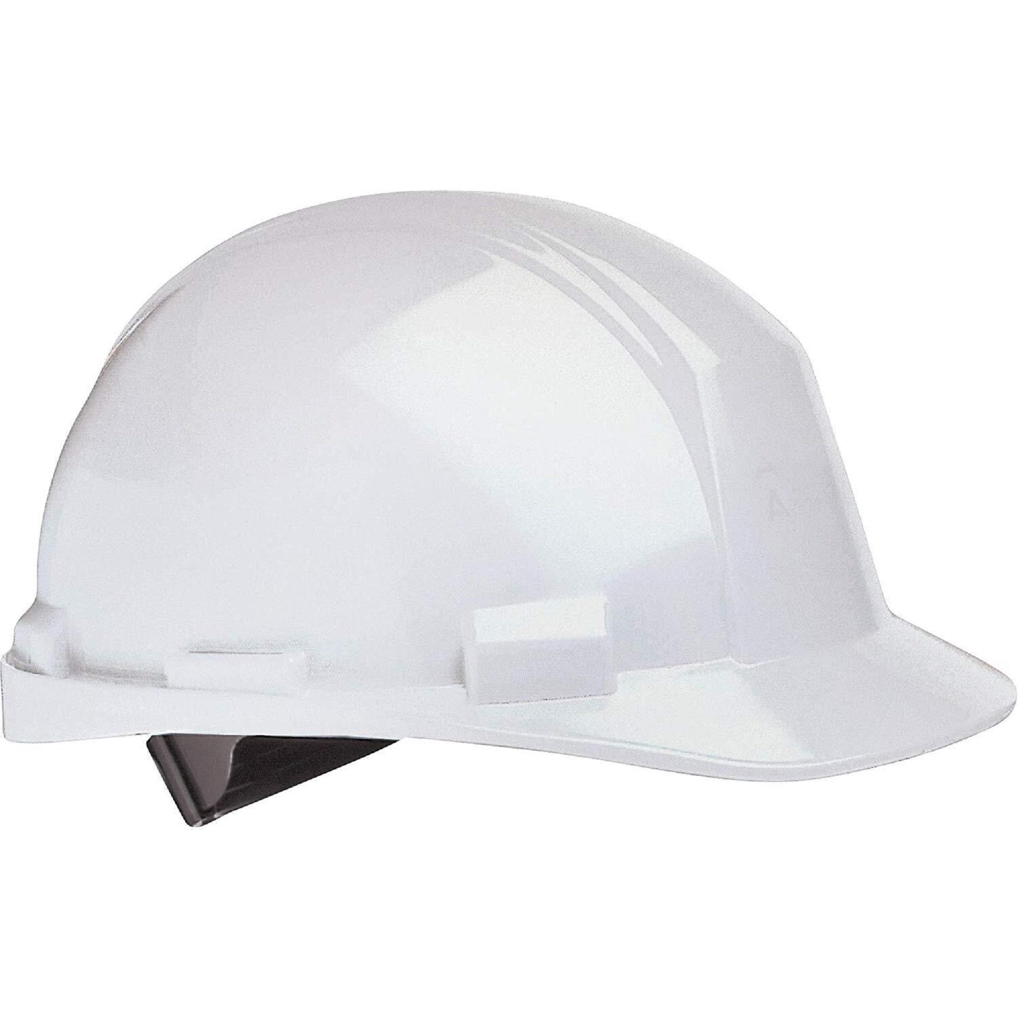 Matterhorn Slotted White Hard Hat w/ Foam Liner, 4pt Ratchet Suspension, Rain Trough, ANSI Type II Class E, 12/Case