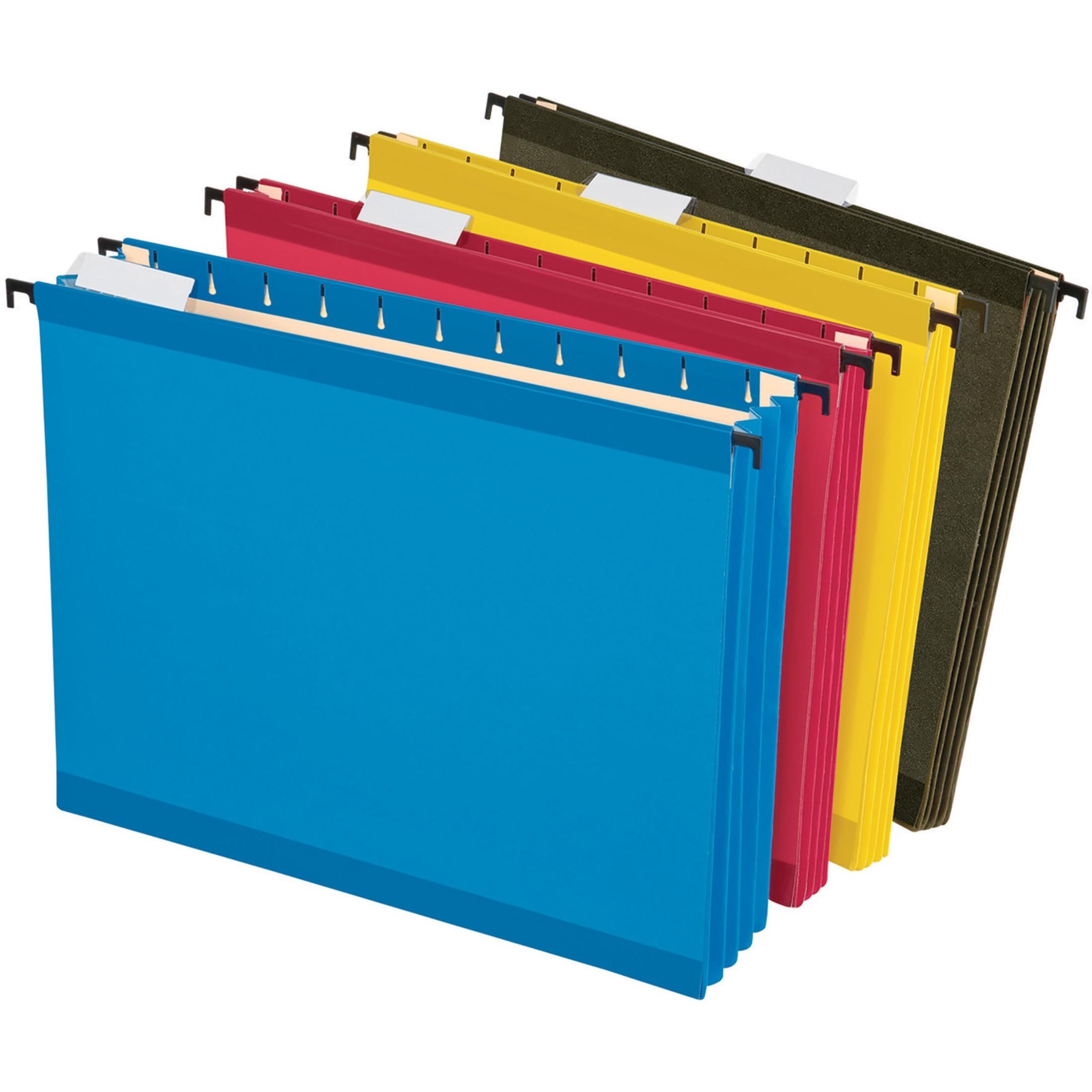 Hanging Pockets, Ltr, 3-1/2" Cap, 4/PK, Assorted
