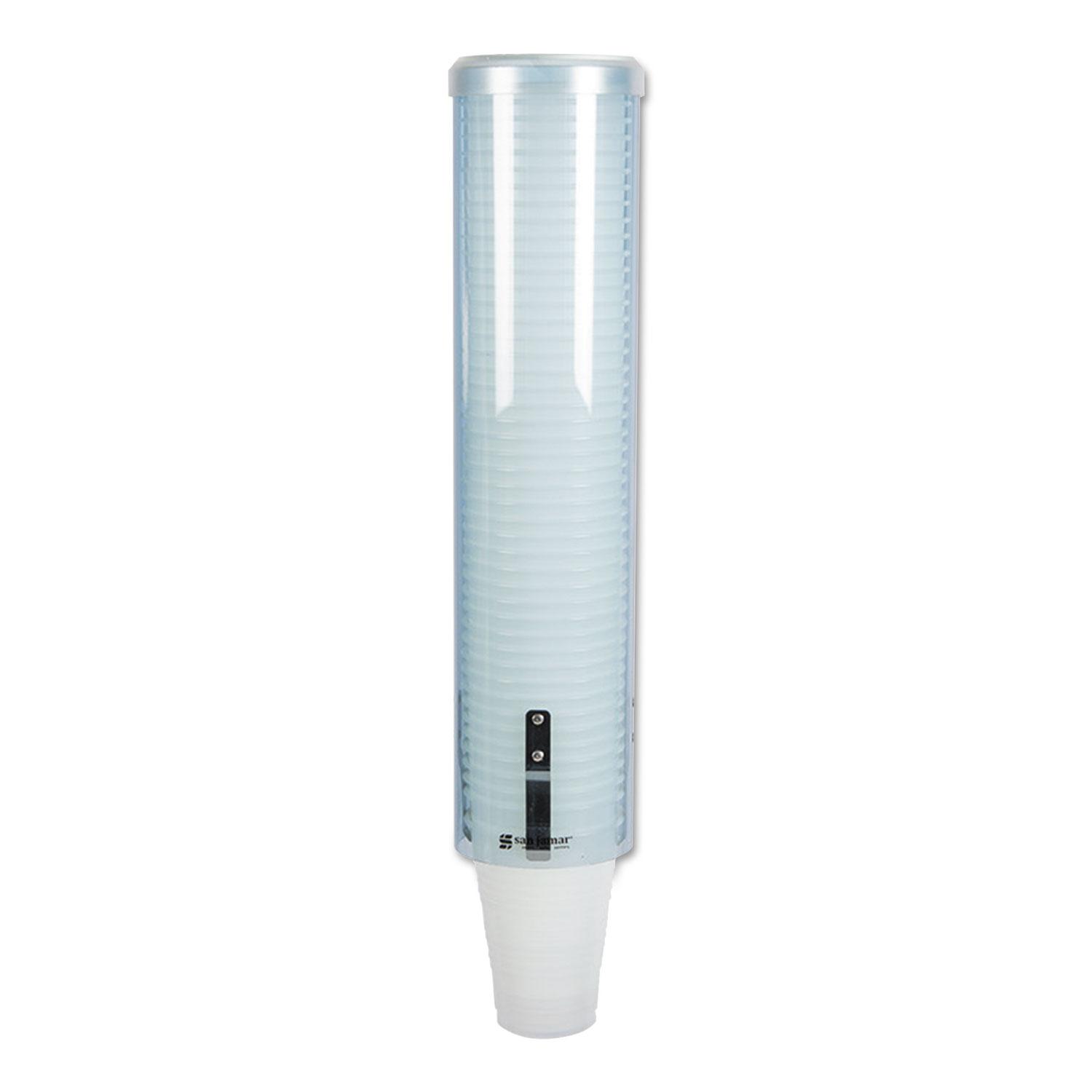 San Jamar® Large Pull-Type Water Cup Dispenser, Translucent Blue