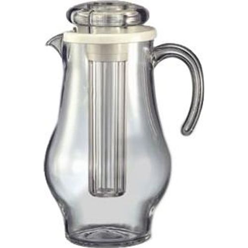 Ice Tube Pitcher, Plastic Water Pitcher, MS Styrene, Smooth Body, 1.9  Liter, Clear