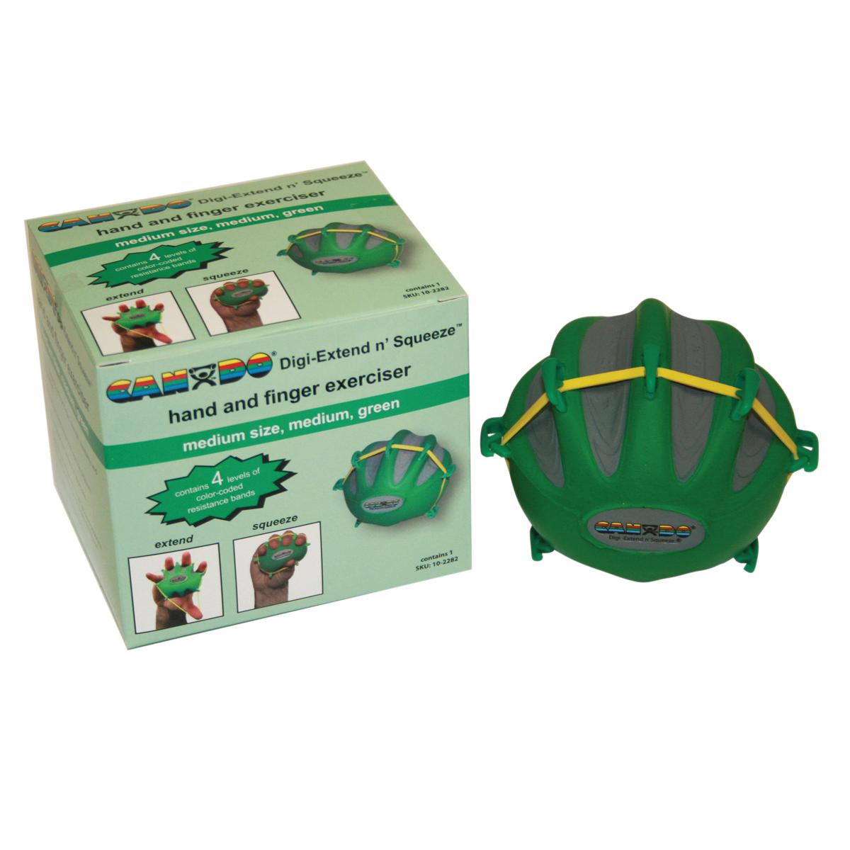 CanDo® Digi-Extend n' Squeeze Exerciser, Medium, Green, Medium