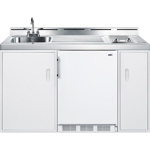 Summit Kitchenette, Glass Cooktop, Refrigerator, Sink, Cabinet, 60  