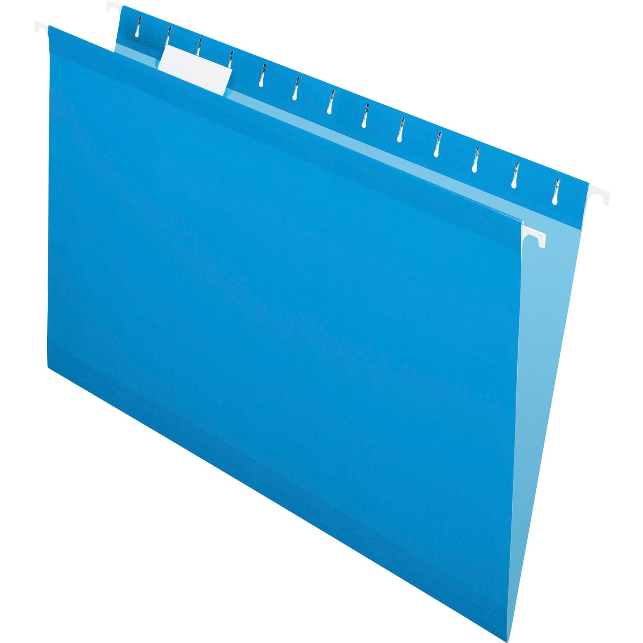Hanging Folder, 1/5 Tab Cut, Legal, 25/BX, Blue