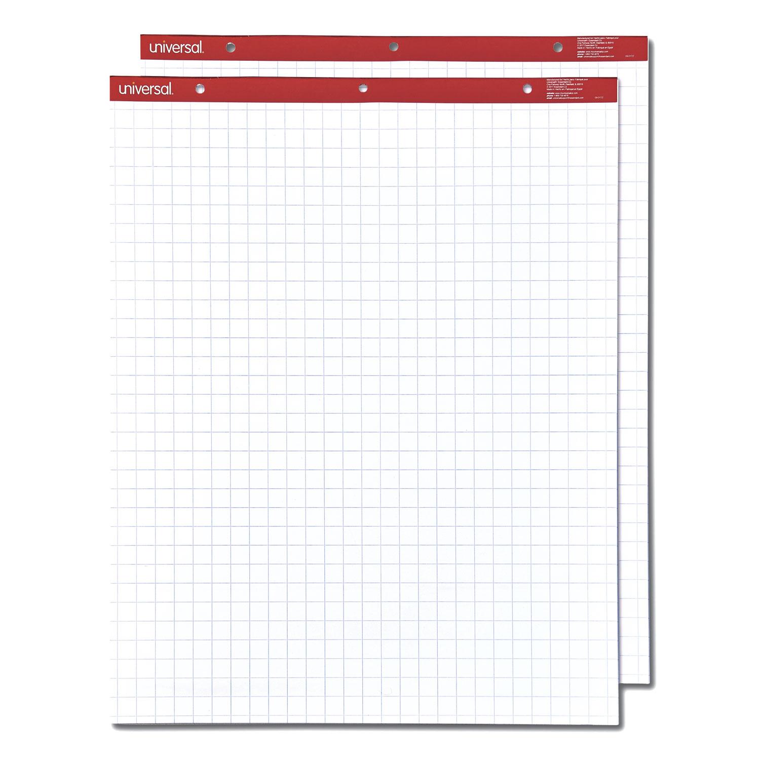 Universal™ Easel Pads/Flip Charts, Quadrille Rule, 27 x 34, White, 50 Sheet 2/Ctn