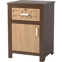 Evanston 1-Door/1-Drawer Bedside Cabinet with Two-Tone Finish and Lock