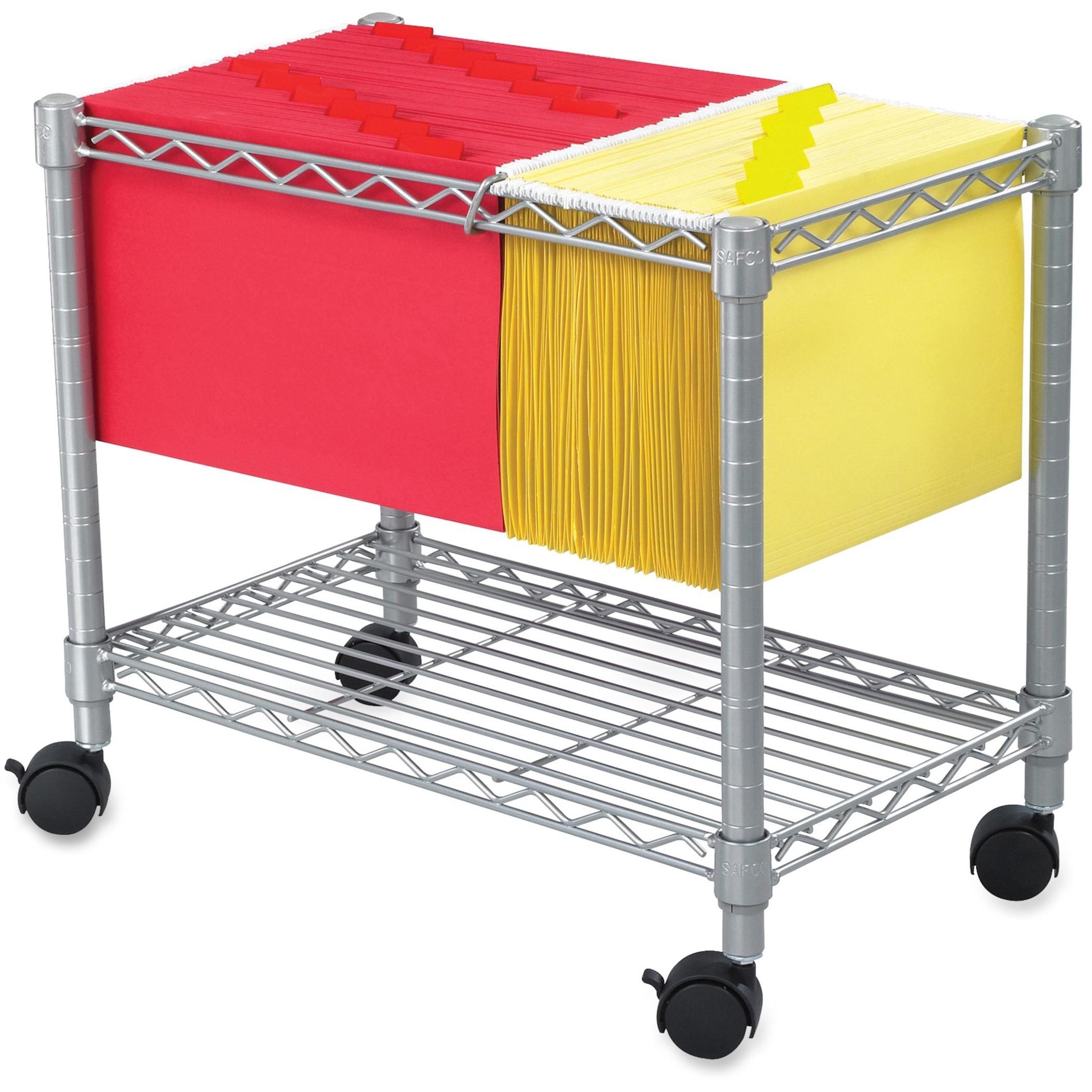 Wire Mobile File,14"x24"x20-1/2",Lgl/Ltr,4/Cast,Metallic GY
