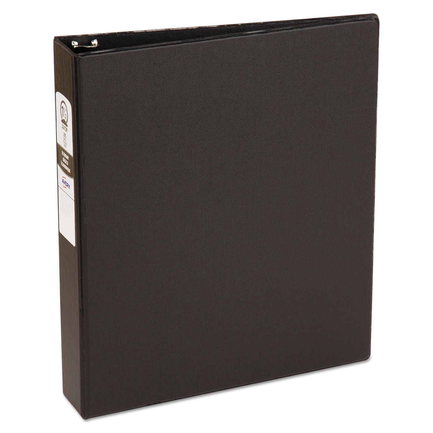 Avery® Economy Non-View Binder with Round Rings, 11 x 8 1/2, 1 1/2" Capacity, Black